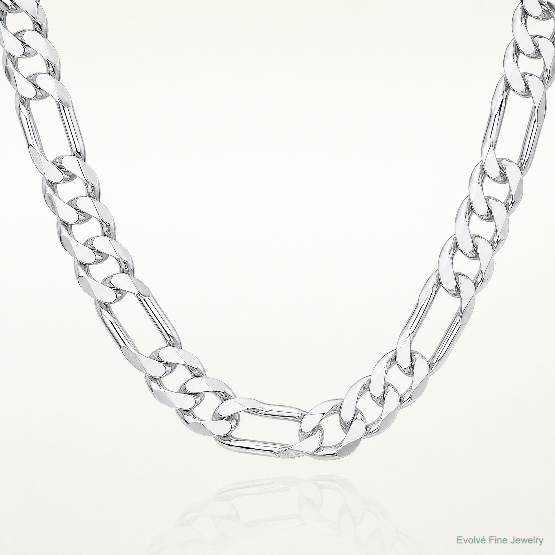 Sterling Silver Rhodium-plated 5.25mm Figaro Chain - Lifestyle View