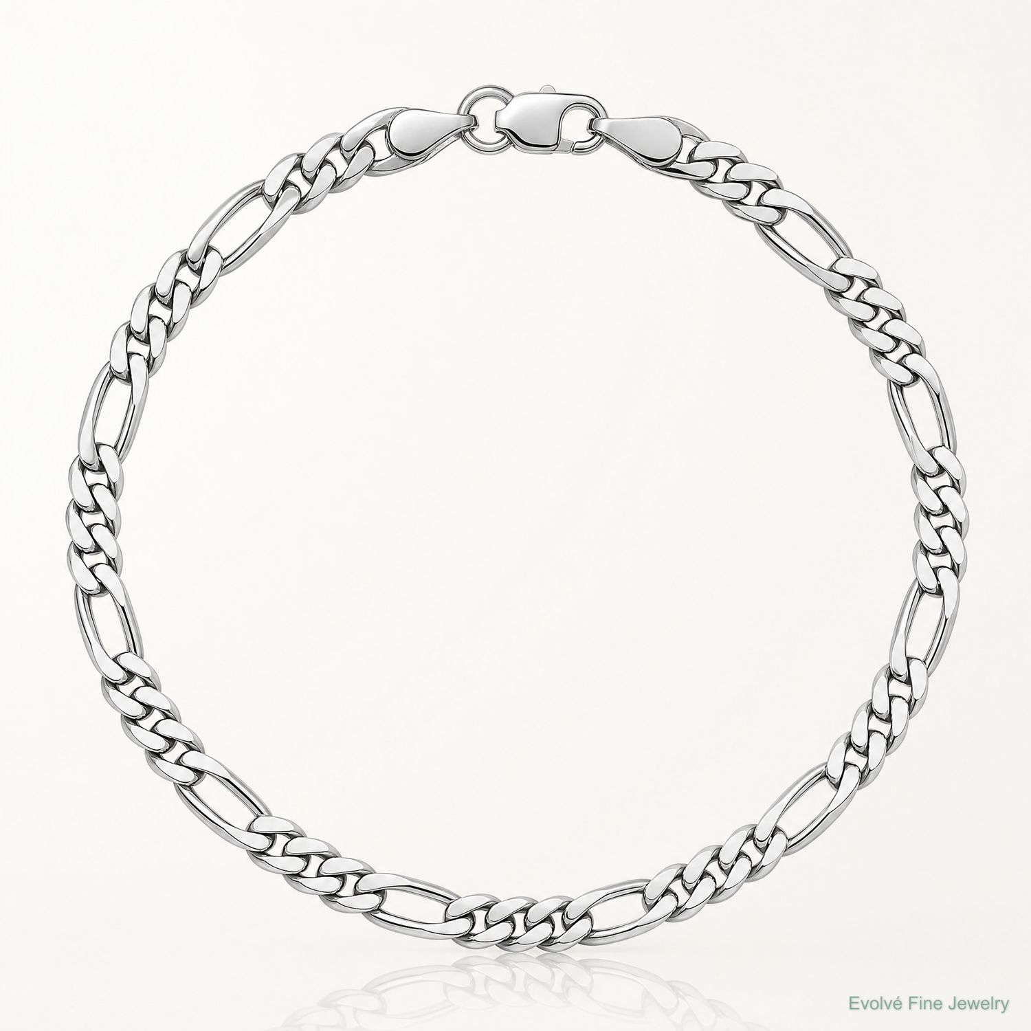 Sterling Silver Rhodium-plated 5.25mm Figaro Chain - Lifestyle View