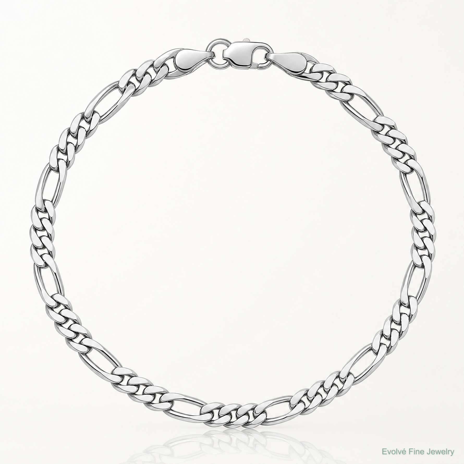 Sterling Silver Rhodium-plated 5.25mm Figaro Chain - Lifestyle View
