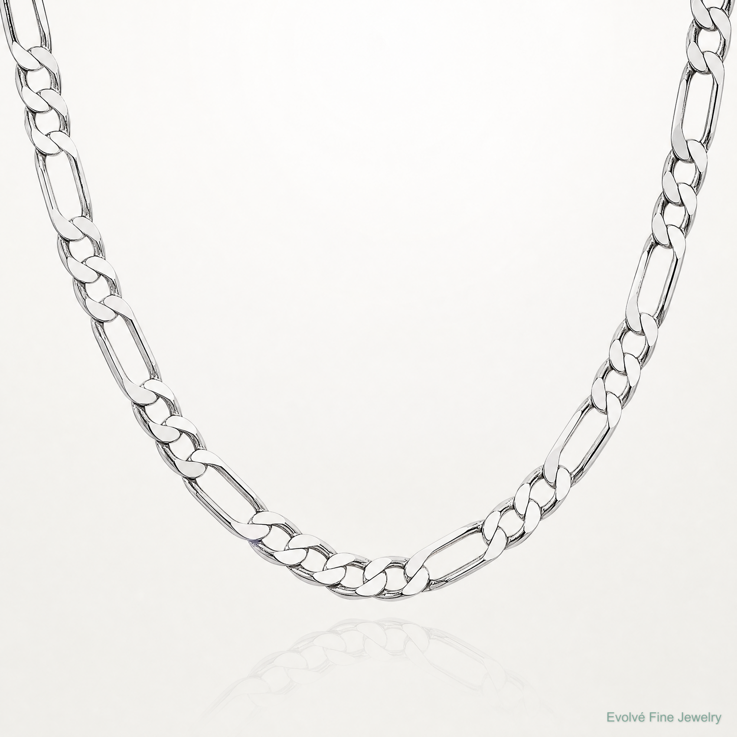 Sterling Silver 6.75mm Figaro Chain - Lifestyle View