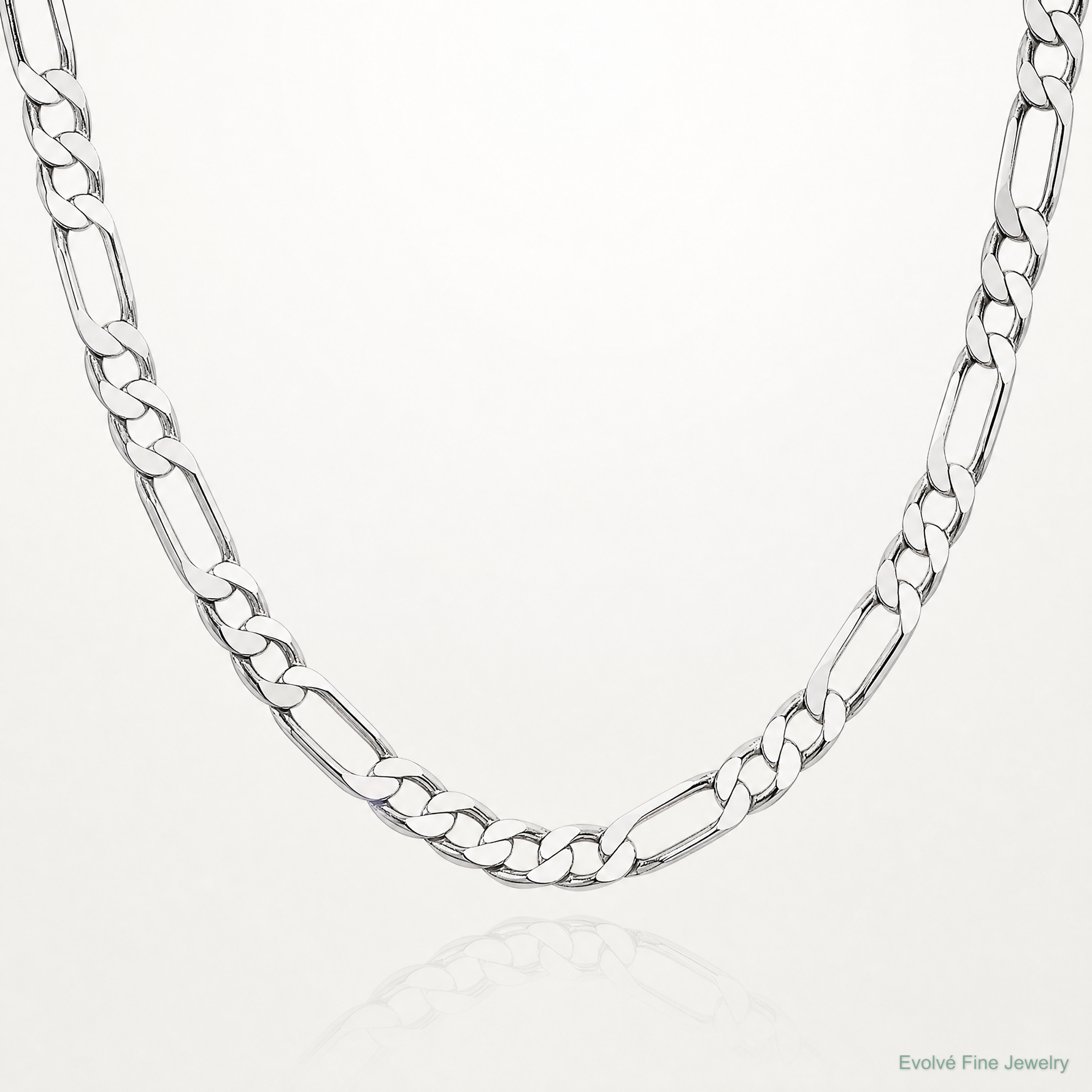 Sterling Silver 6.75mm Figaro Chain - Lifestyle View