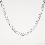 Sterling Silver Rhodium-plated 6.5mm Figaro Chain - Lifestyle View