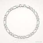 Sterling Silver Rhodium-plated 6.5mm Figaro Chain - Lifestyle View