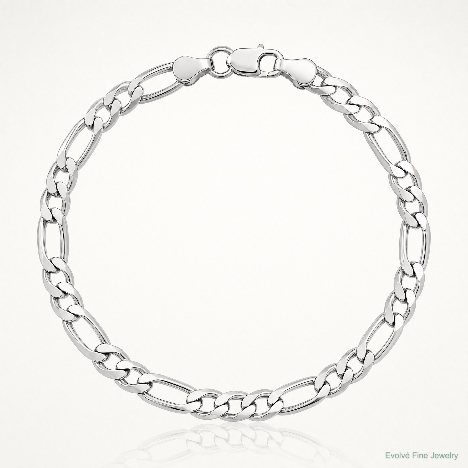Sterling Silver Rhodium-plated 6.5mm Figaro Chain - Lifestyle View