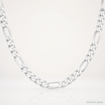 Sterling Silver 7.5mm Figaro Chain - Lifestyle View