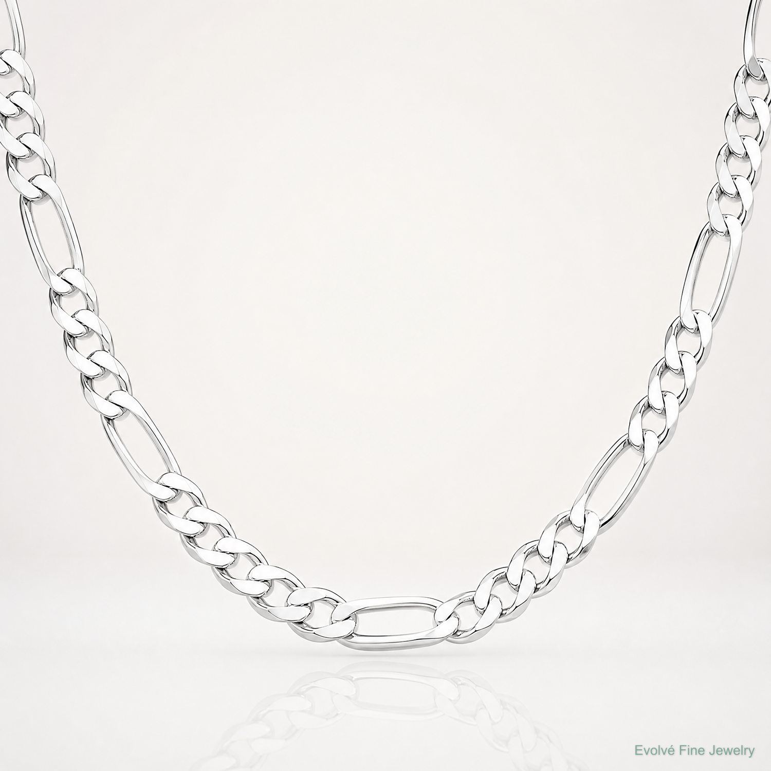 Sterling Silver 7.5mm Figaro Chain - Lifestyle View