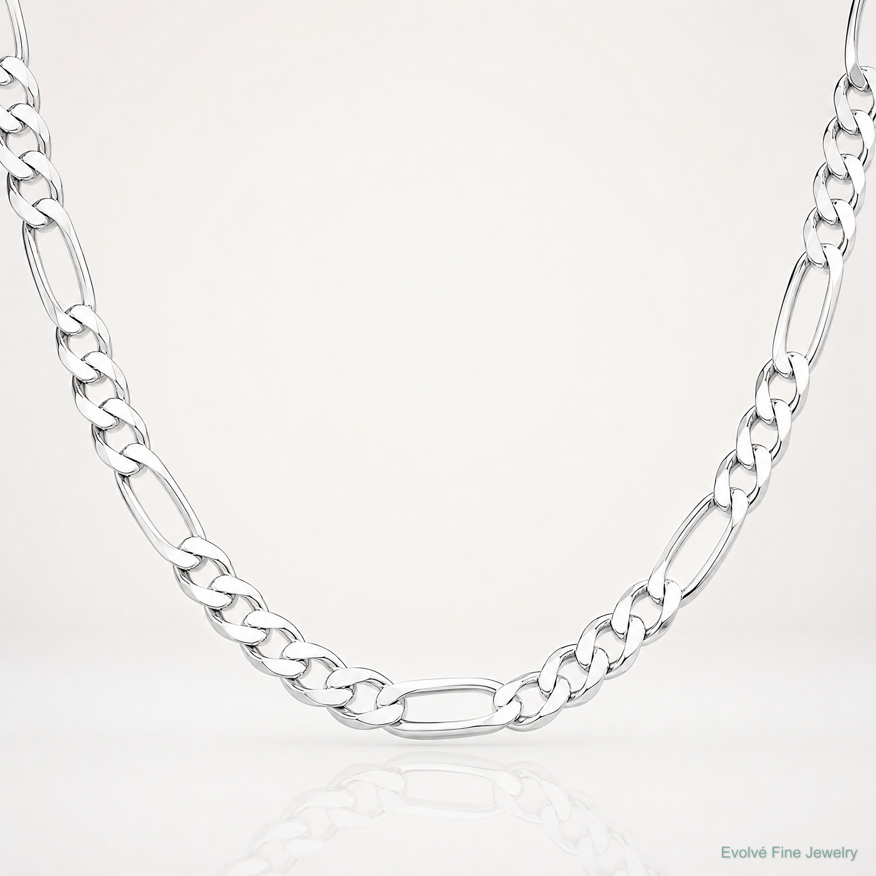 Sterling Silver 7.5mm Figaro Chain - Lifestyle View