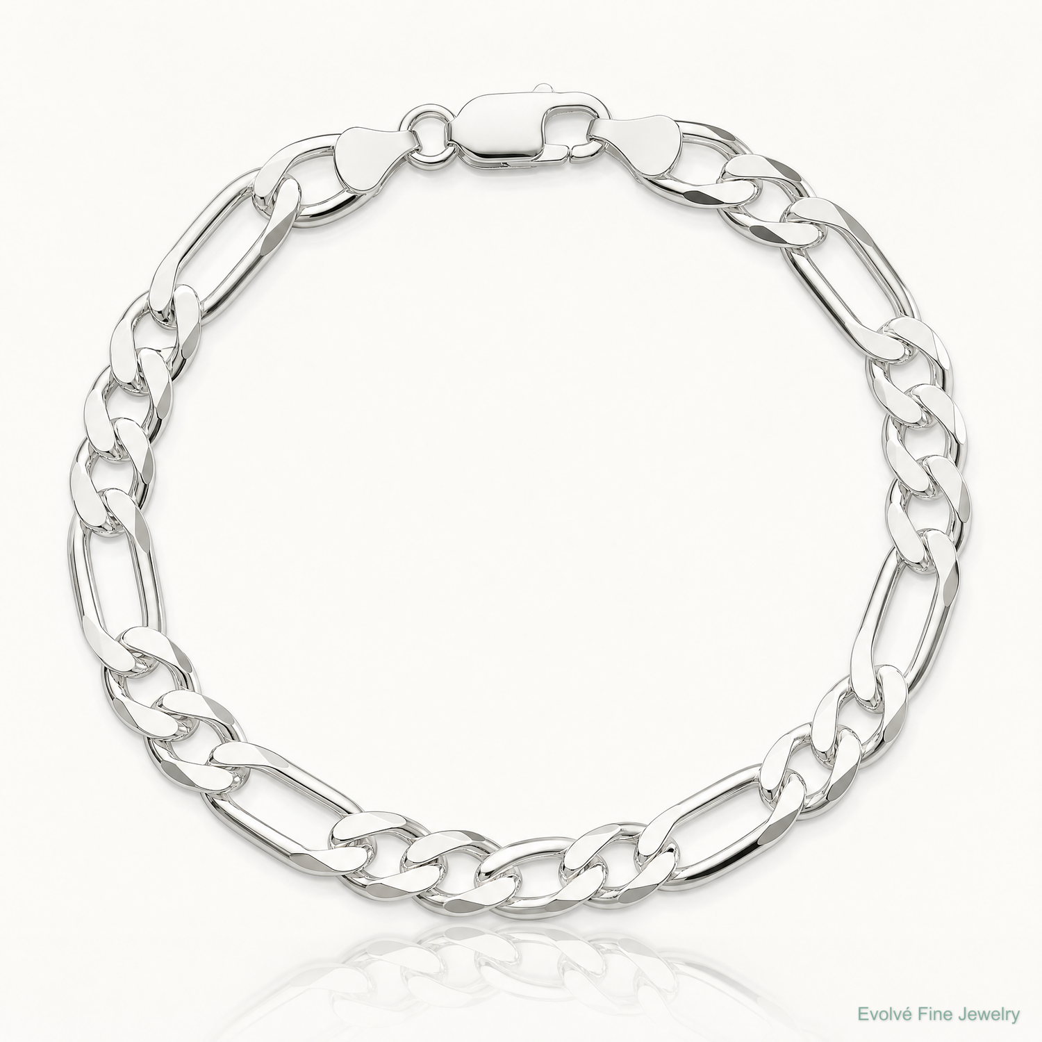 Sterling Silver 7.5mm Figaro Chain - Lifestyle View