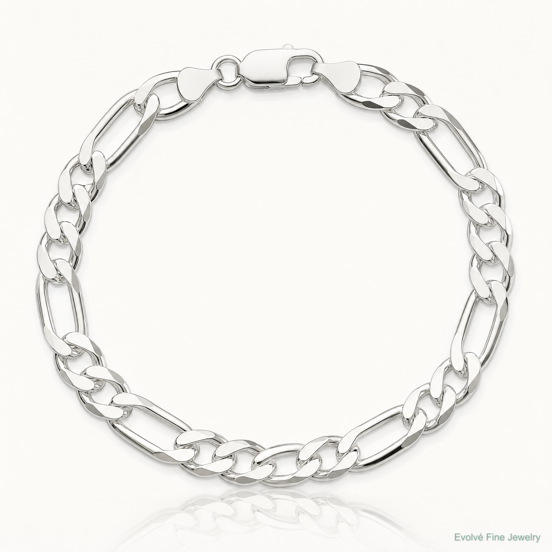 Sterling Silver 7.5mm Figaro Chain - Lifestyle View