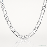 Sterling Silver Rhodium-plated 7.5mm Figaro Chain - Lifestyle View
