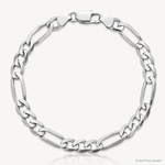 Sterling Silver Rhodium-plated 7.5mm Figaro Chain - Lifestyle View