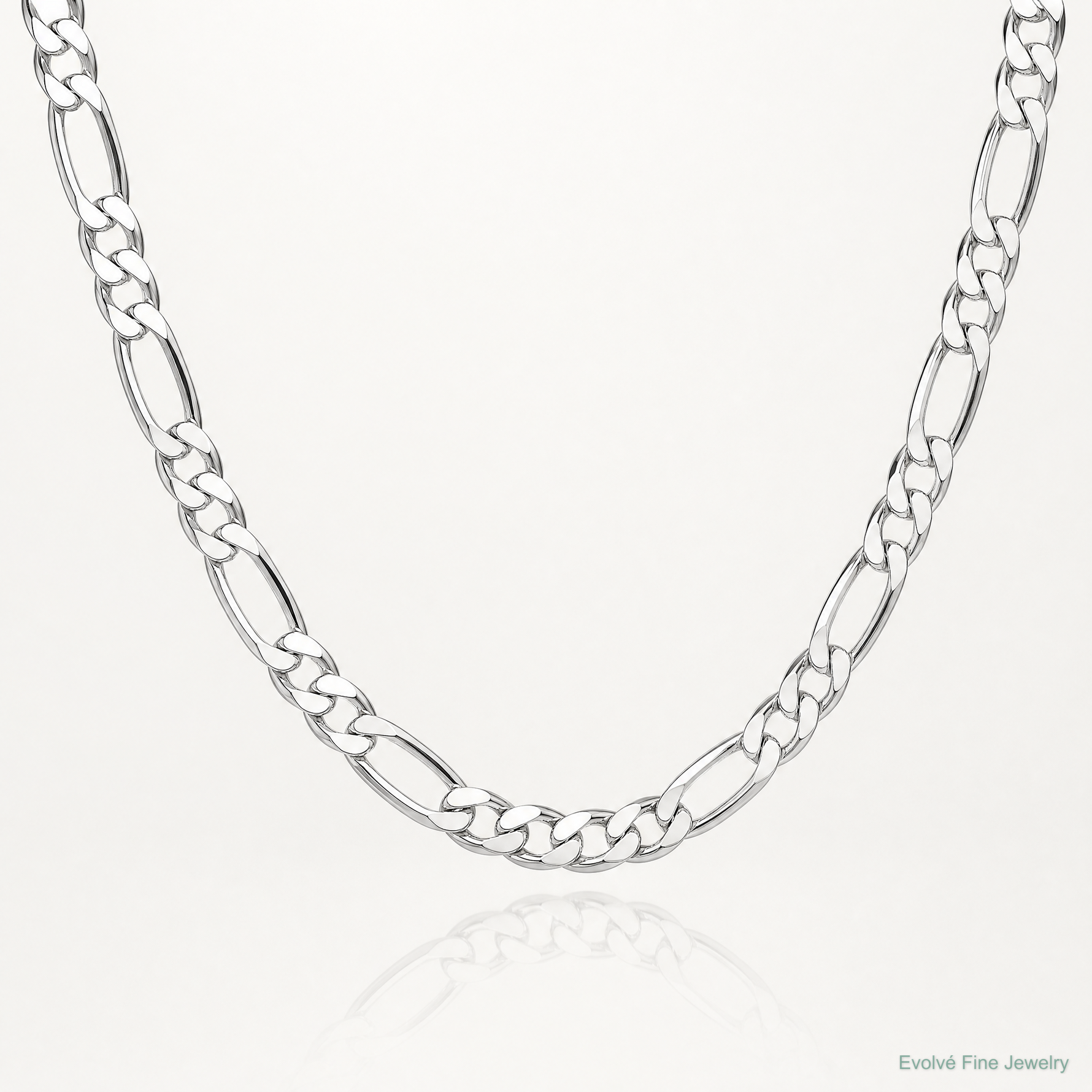 Sterling Silver 8mm Figaro Chain - Lifestyle View