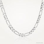 Sterling Silver Rhodium-plated 7.75mm Figaro Chain - Lifestyle View