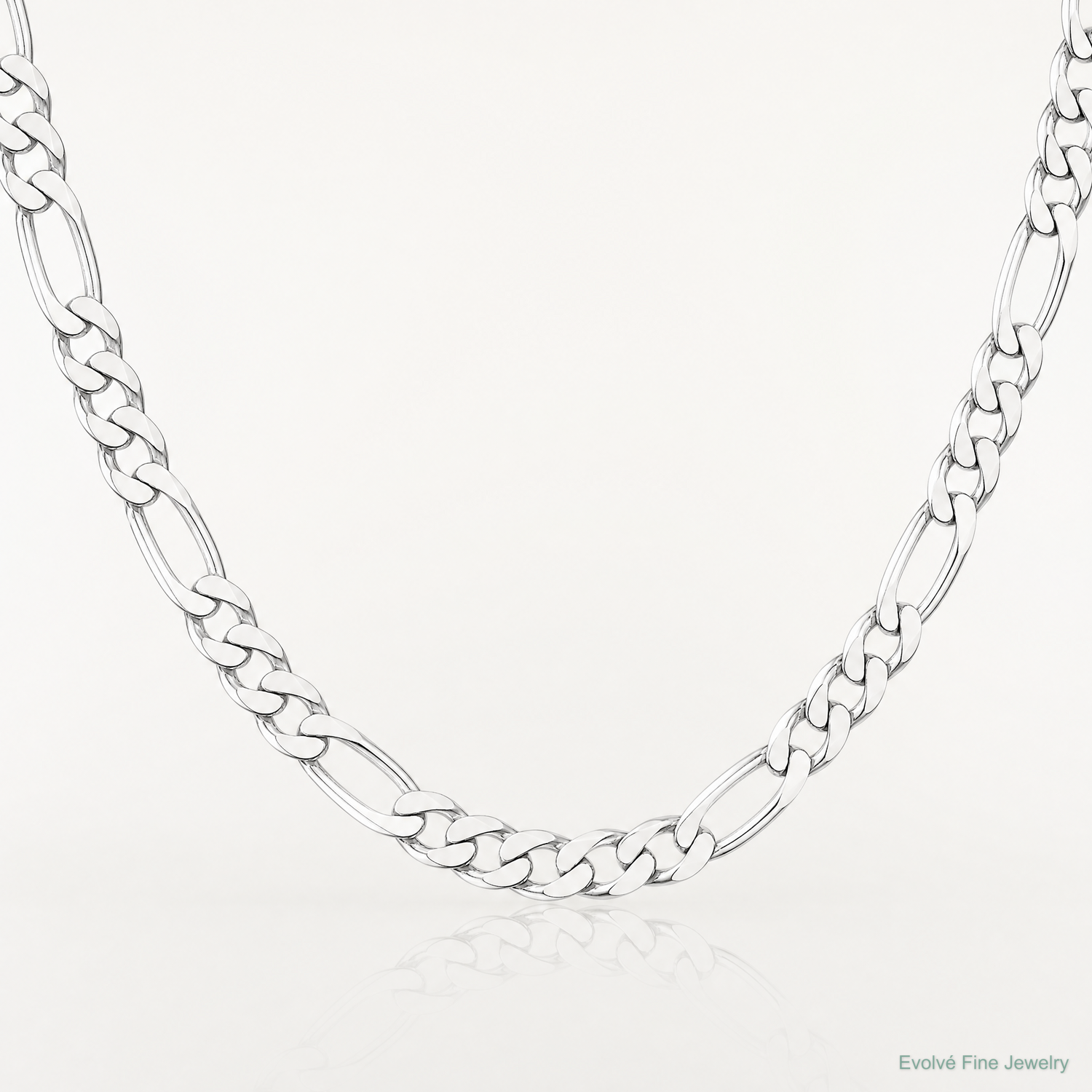 Sterling Silver 9mm Figaro Chain - Lifestyle View