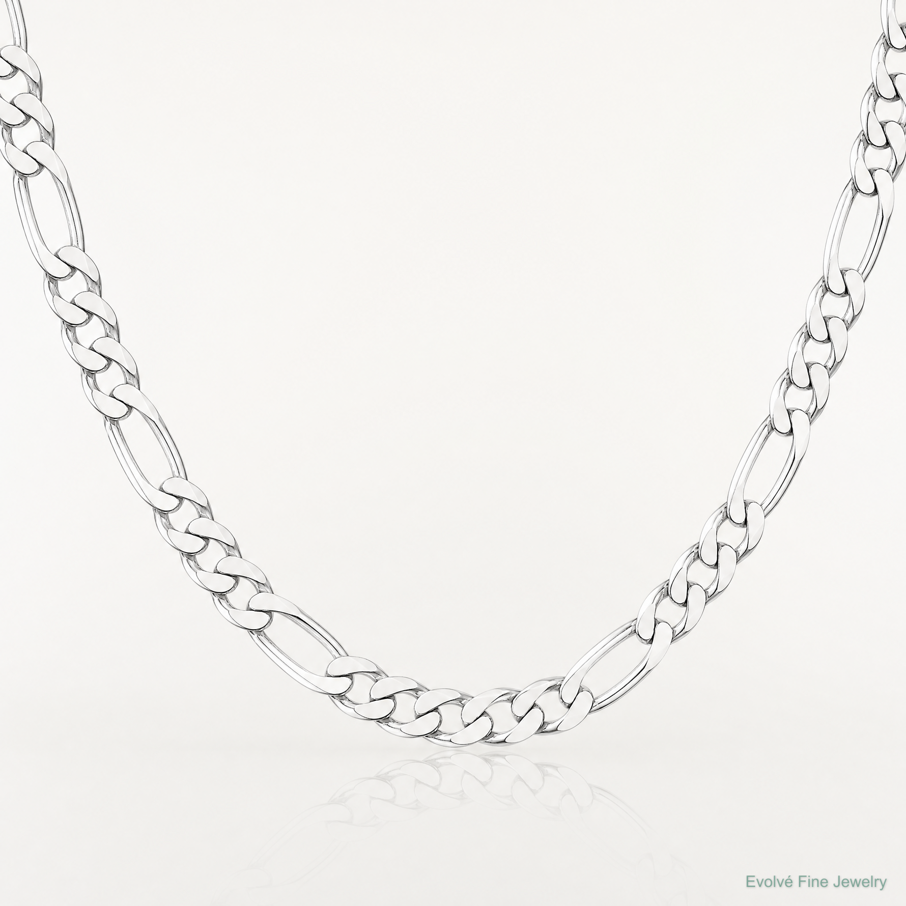 Sterling Silver 9mm Figaro Chain - Lifestyle View