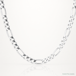 Sterling Silver Rhodium-plated 9mm Figaro Chain - Lifestyle View