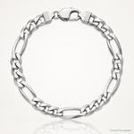 Sterling Silver Rhodium-plated 9mm Figaro Chain - Lifestyle View