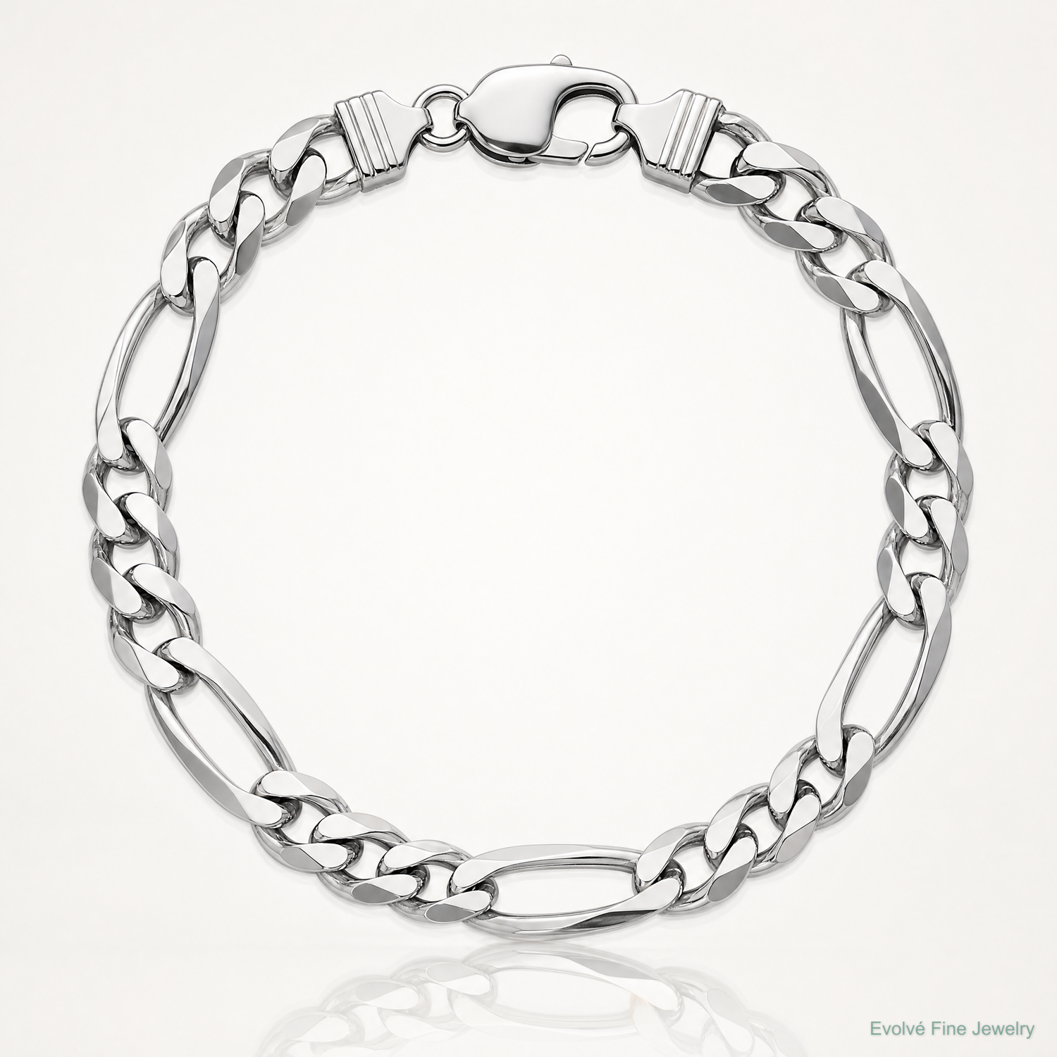 Sterling Silver Rhodium-plated 9mm Figaro Chain - Lifestyle View