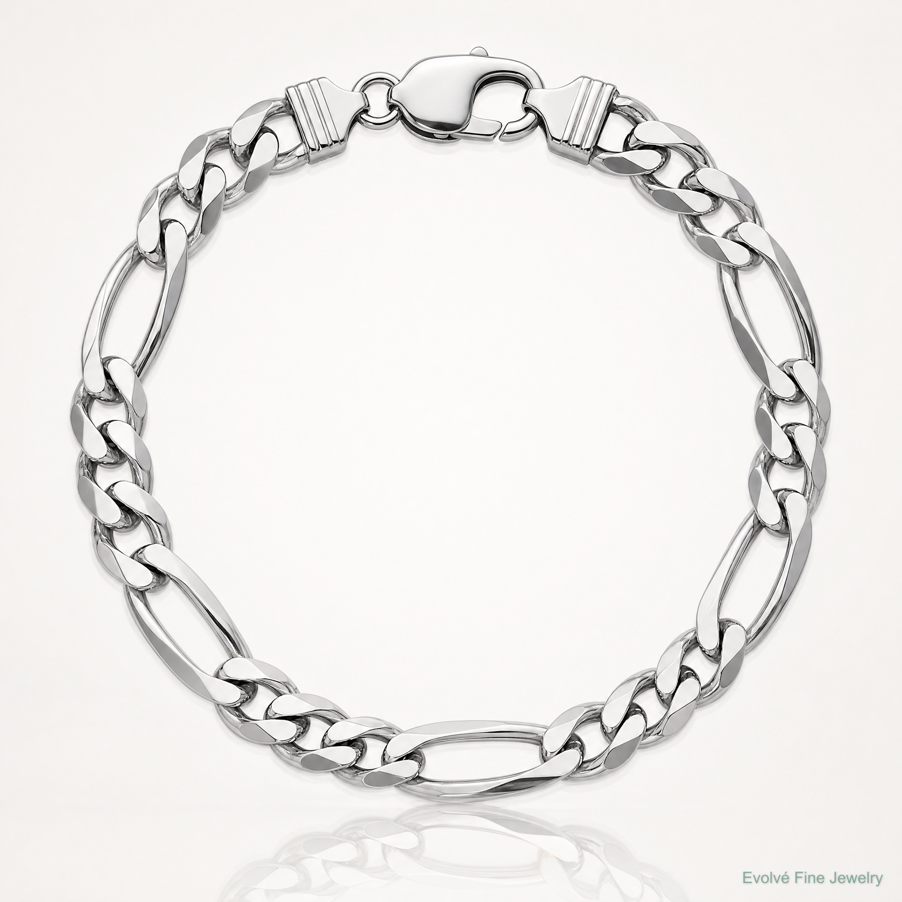 Sterling Silver Rhodium-plated 9mm Figaro Chain - Lifestyle View