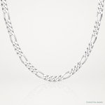 Sterling Silver Rhodium-plated 10.2mm Figaro Chain - Lifestyle View