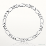 Sterling Silver Rhodium-plated 10.2mm Figaro Chain - Lifestyle View