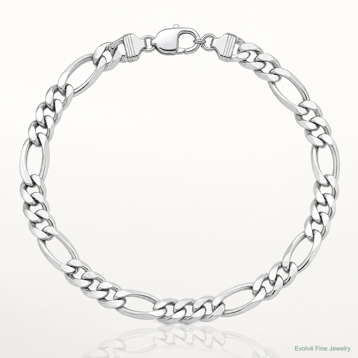 Sterling Silver Rhodium-plated 10.2mm Figaro Chain - Lifestyle View