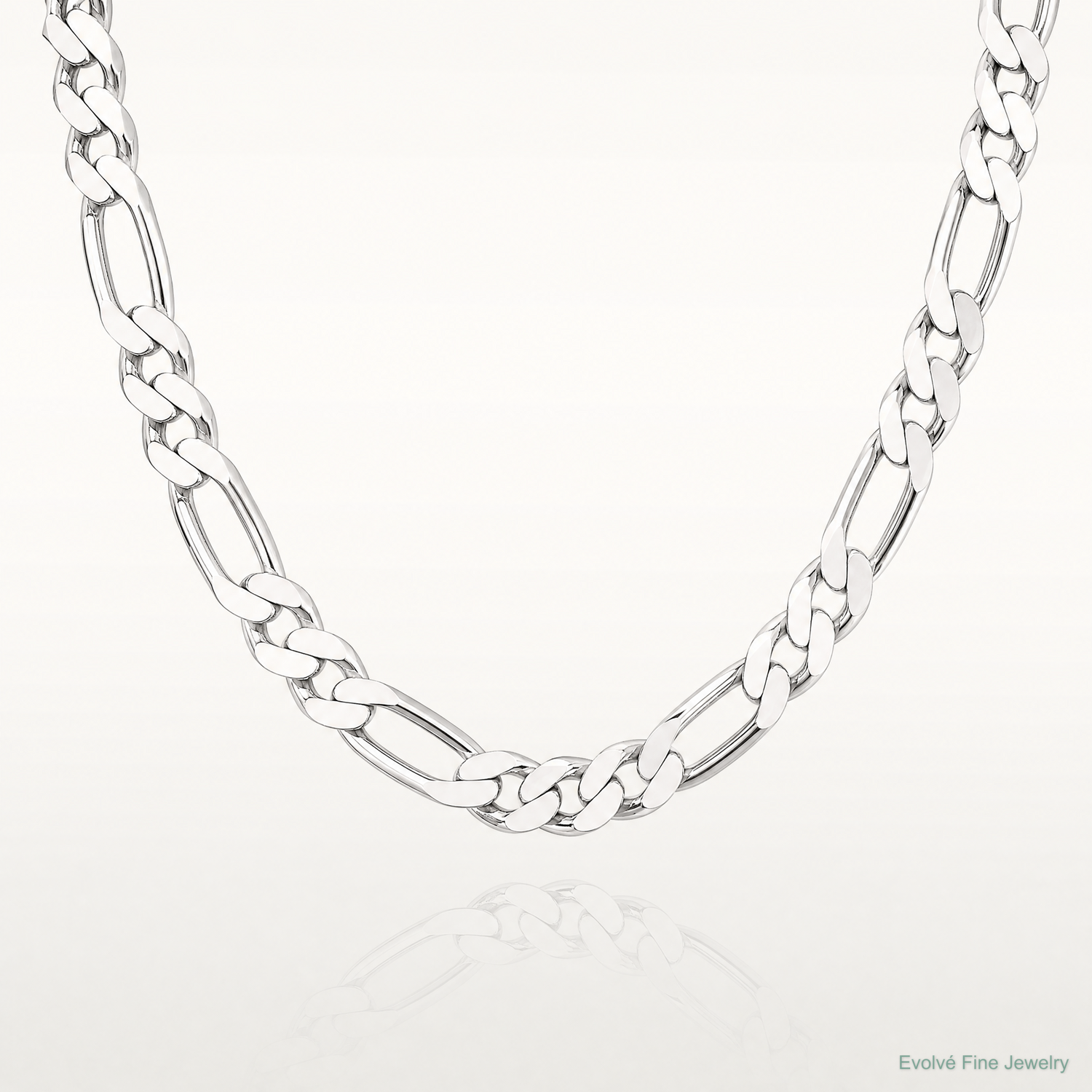 Sterling Silver 10.75mm Figaro Chain - Lifestyle View