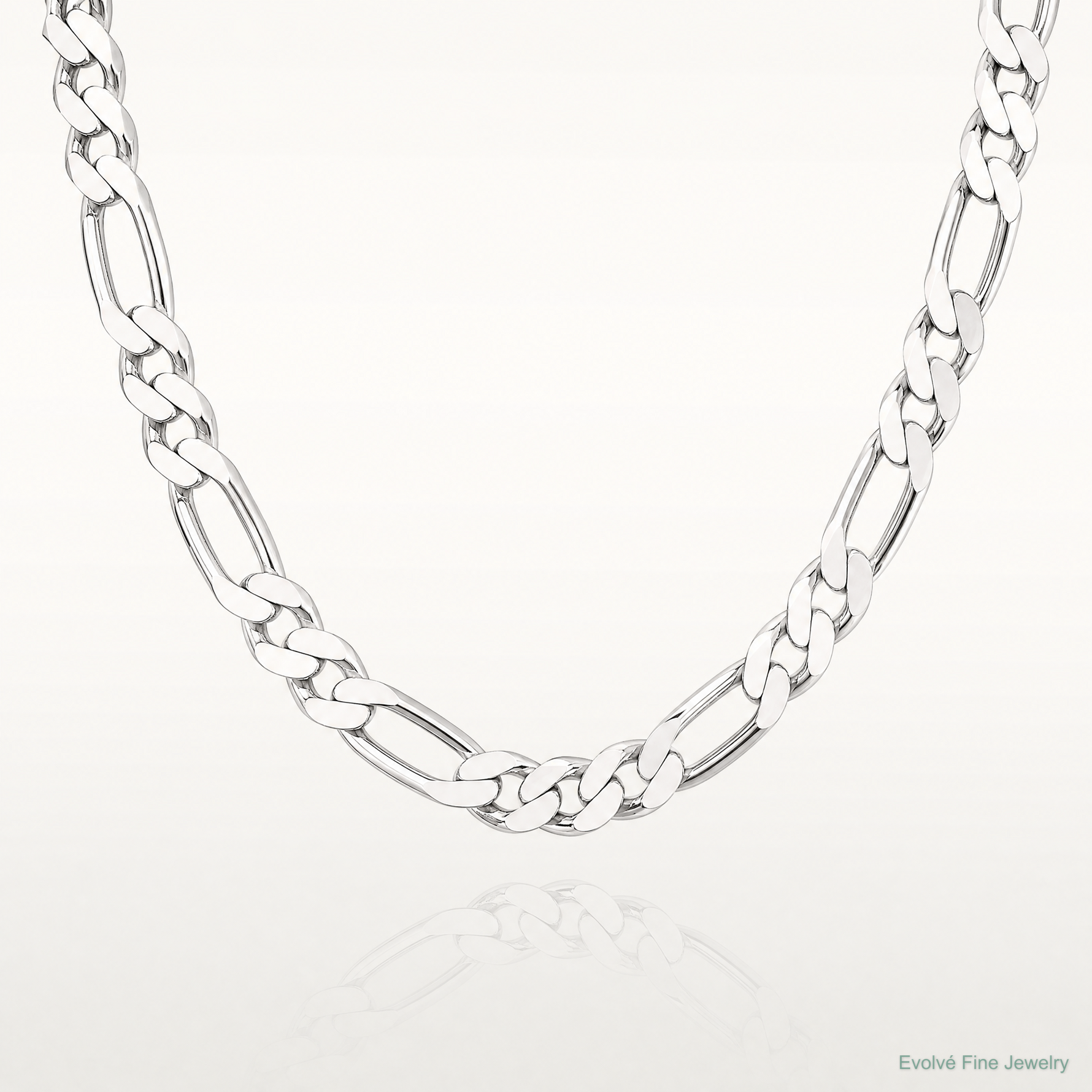 Sterling Silver 10.75mm Figaro Chain - Lifestyle View