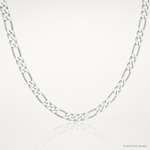 Sterling Silver Rhodium-plated 10.75mm Figaro Chain - Lifestyle View