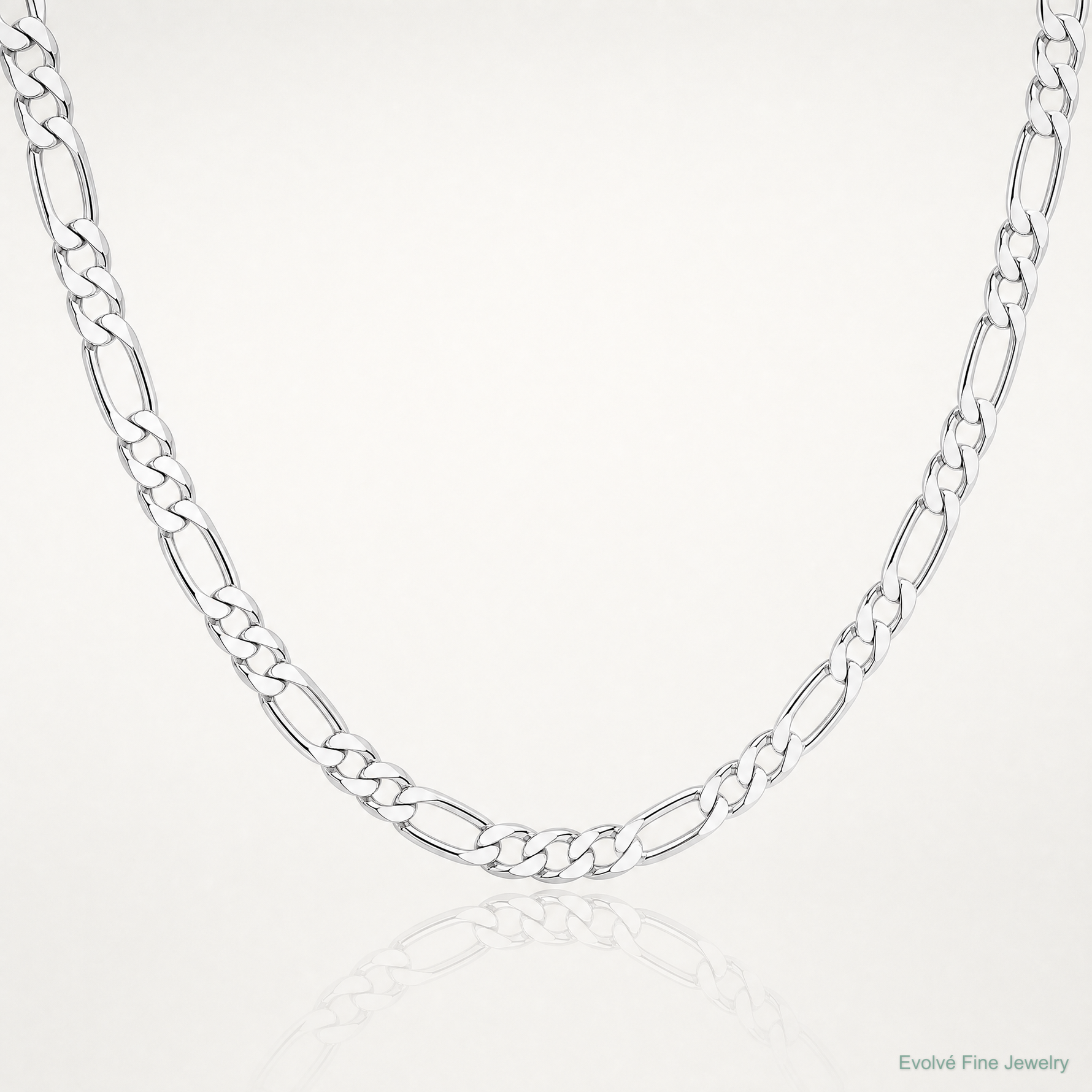 Sterling Silver Rhodium-plated 10.75mm Figaro Chain - Lifestyle View