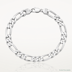 Sterling Silver Rhodium-plated 10.75mm Figaro Chain - Lifestyle View
