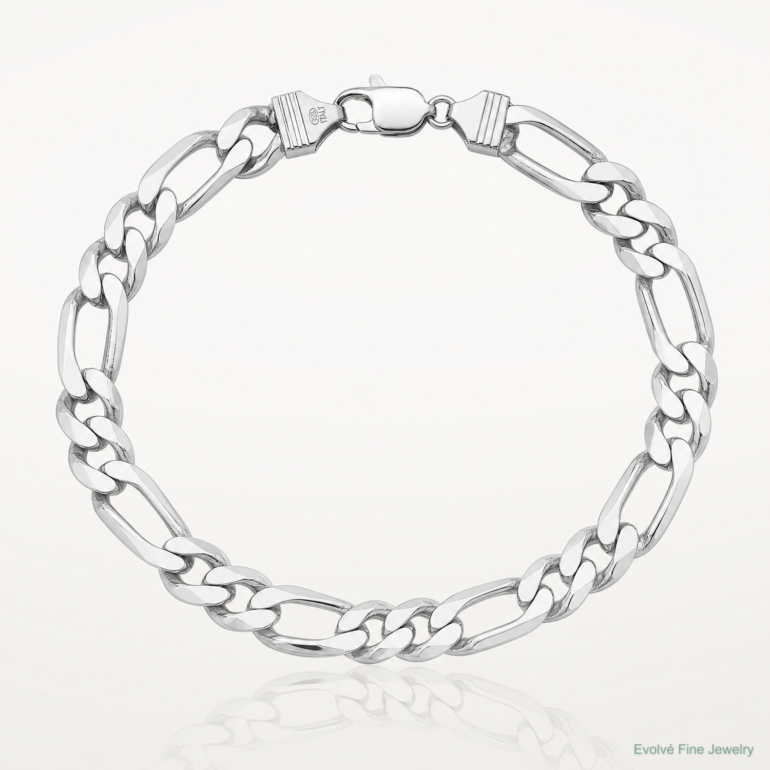Sterling Silver Rhodium-plated 10.75mm Figaro Chain - Lifestyle View