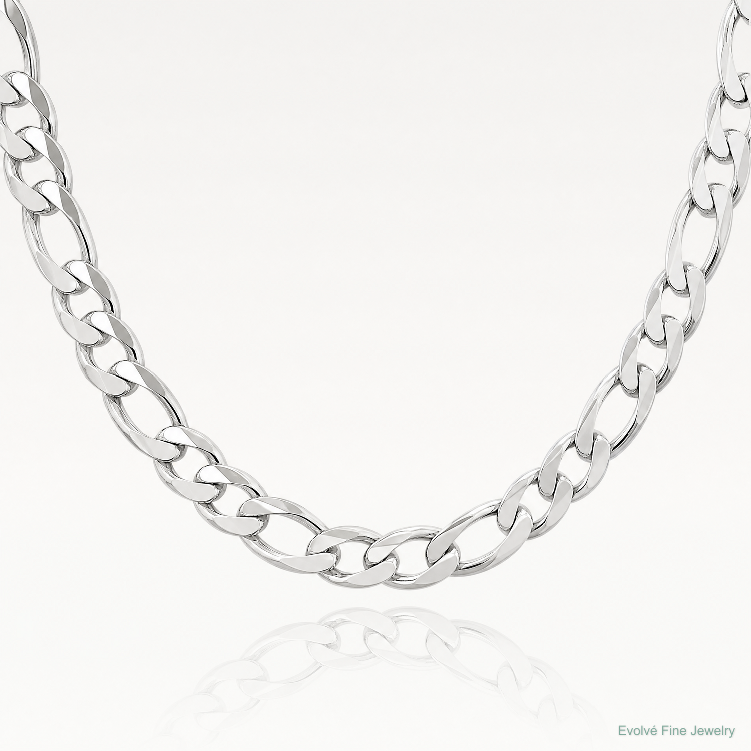 Sterling Silver 13.5mm Figaro Chain - Lifestyle View
