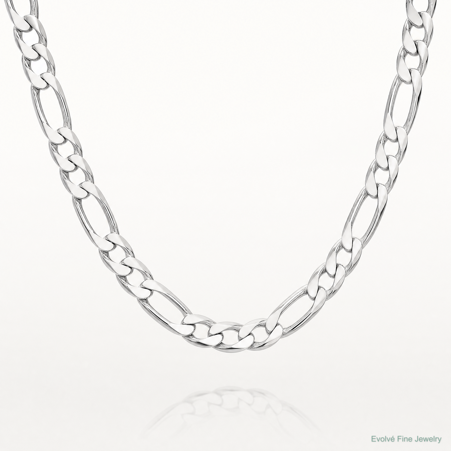 Sterling Silver 15mm Figaro Chain - Lifestyle View