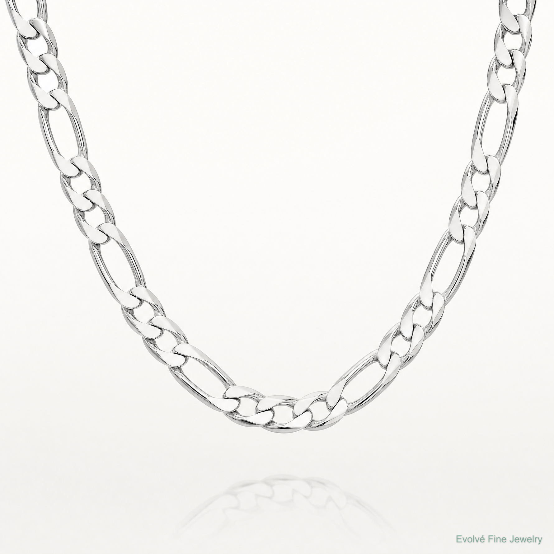 Sterling Silver 15mm Figaro Chain - Lifestyle View
