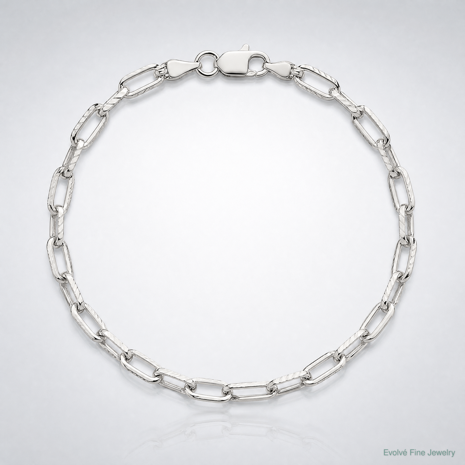 Sterling Silver D/C 4mm 3 Short Plus 1 Long Cable Link Chain - Lifestyle View