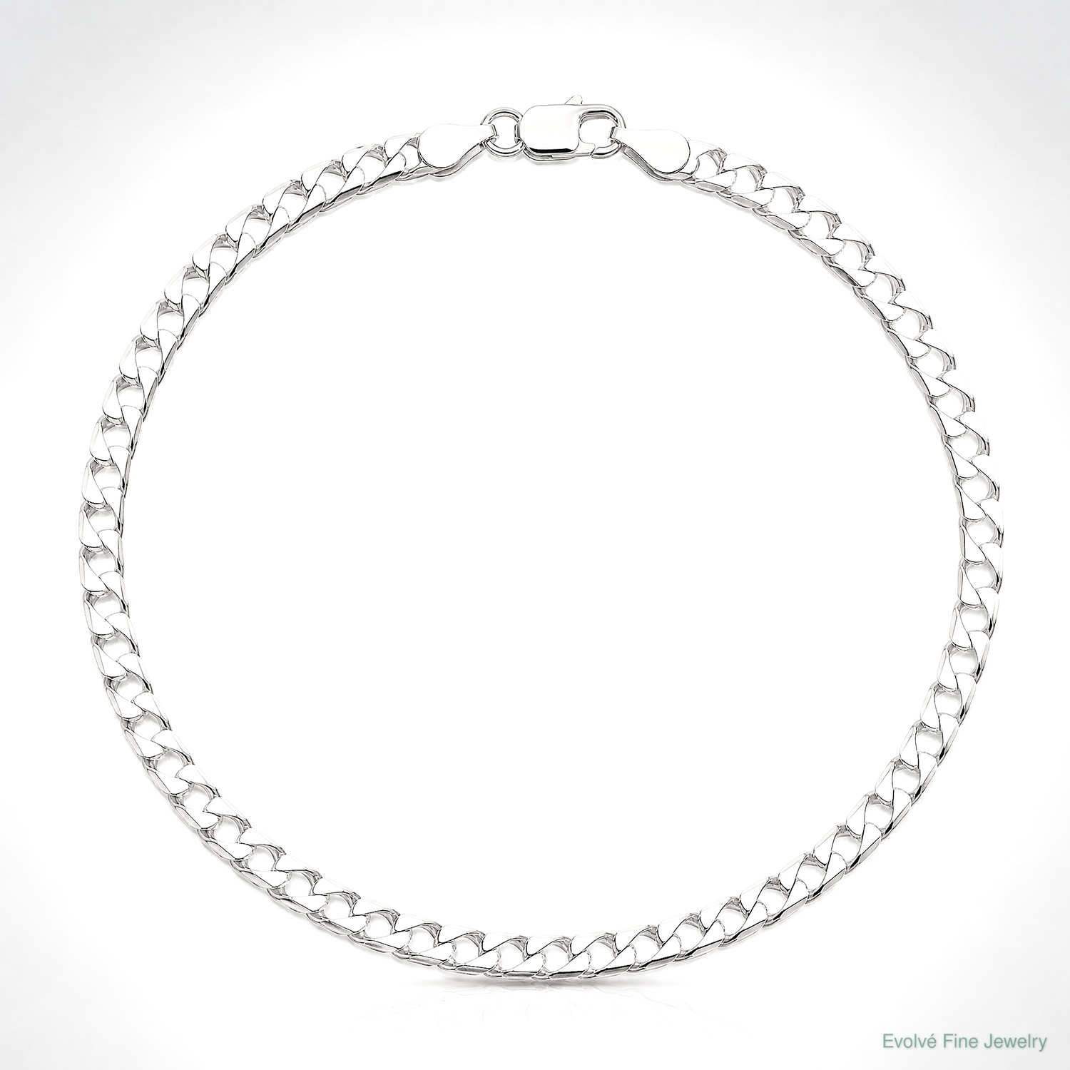 Sterling Silver Rhodium-plated 3.25mm D/C Square Curb Chain - Lifestyle View