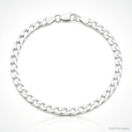 Sterling Silver Rhodium-plated 5mm D/C Square Curb Chain - Lifestyle View