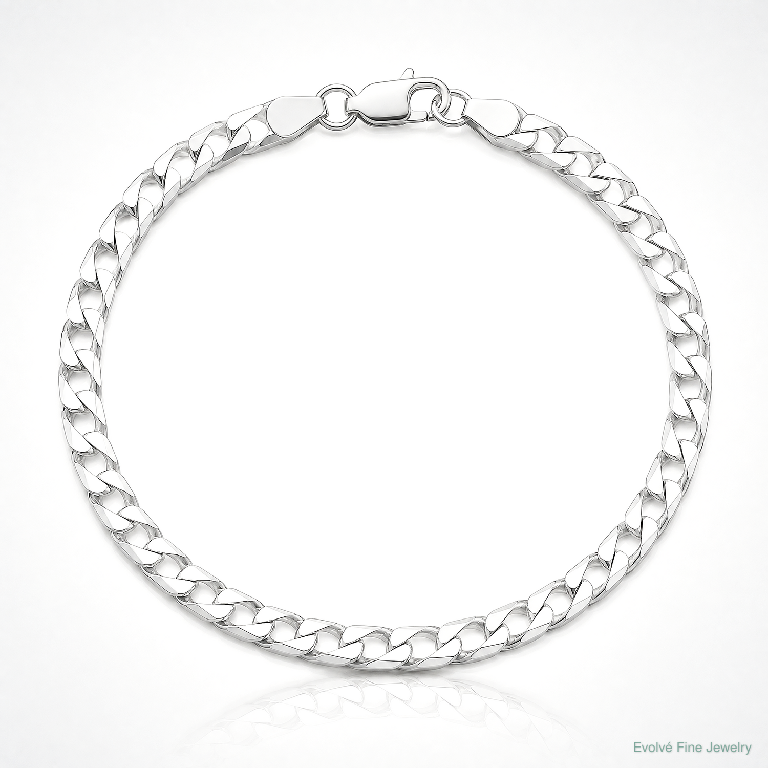 Sterling Silver Rhodium-plated 5mm D/C Square Curb Chain - Lifestyle View