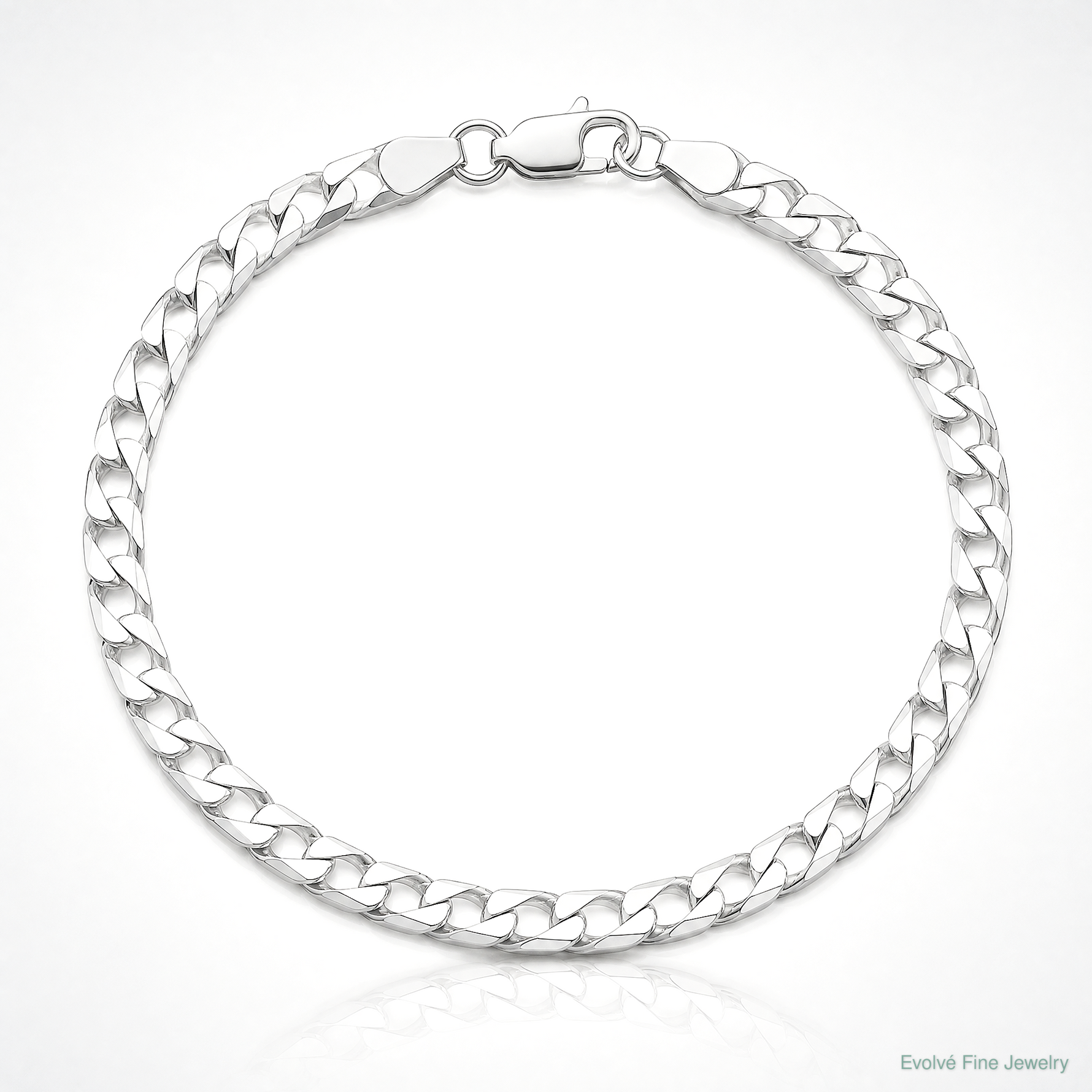 Sterling Silver Rhodium-plated 5mm D/C Square Curb Chain - Lifestyle View