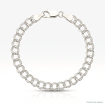 Sterling Silver 5.25mm Solid Double Link Charm Bracelet - Lifestyle View
