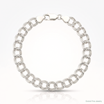 Sterling Silver 6mm Solid Double Link Charm Bracelet - Lifestyle View