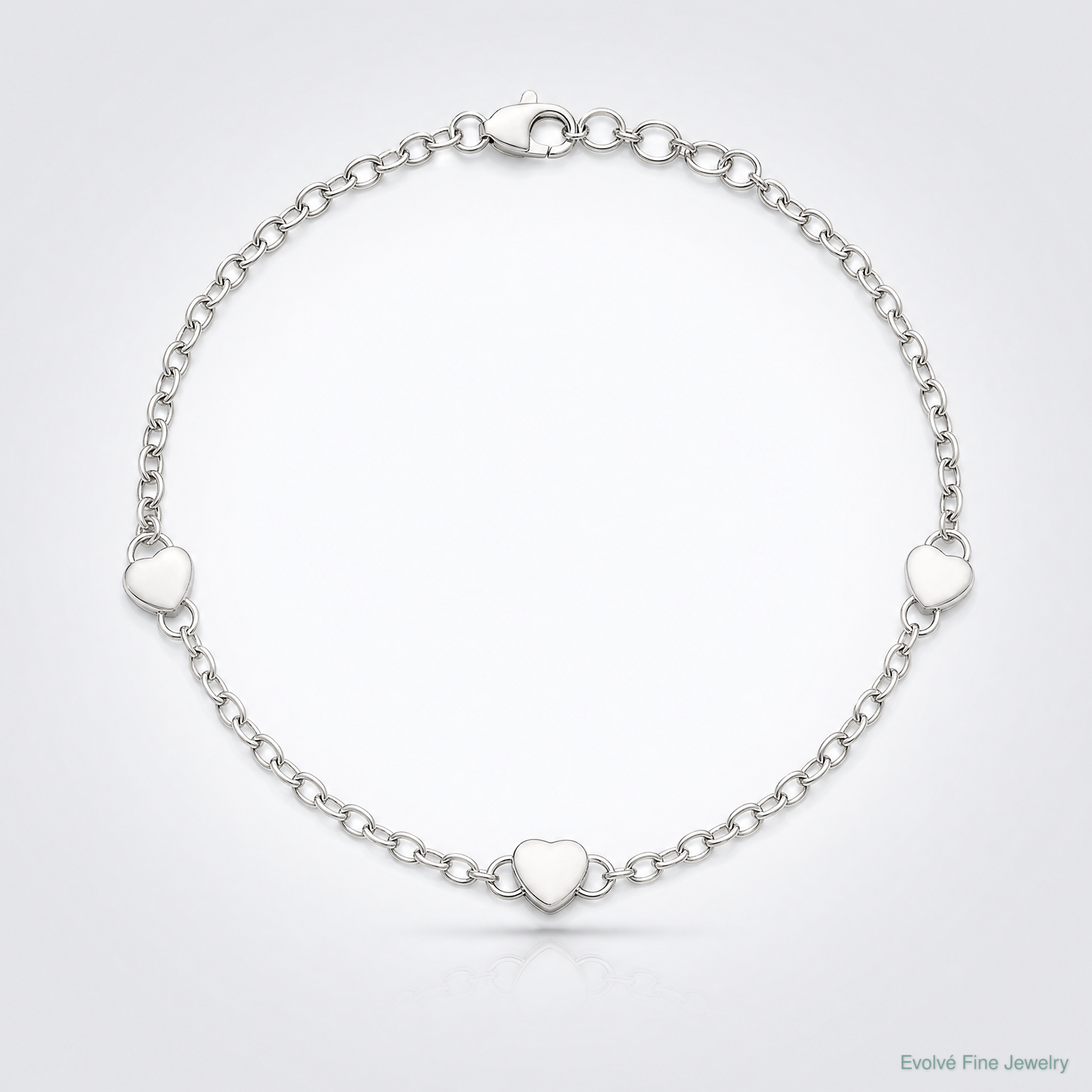 Sterling Silver Heart Childs 5 Inch Plus 1 Inch Ext. Bracelet - Lifestyle View
