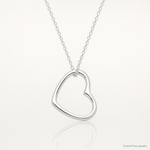 Sterling Silver Heart 14 IN w/2 In EXT Necklace - Lifestyle View
