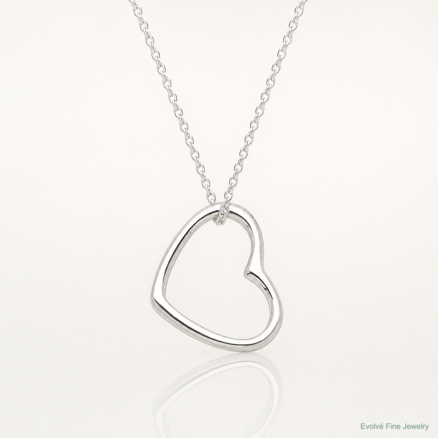 Sterling Silver Heart 14 IN w/2 In EXT Necklace - Lifestyle View