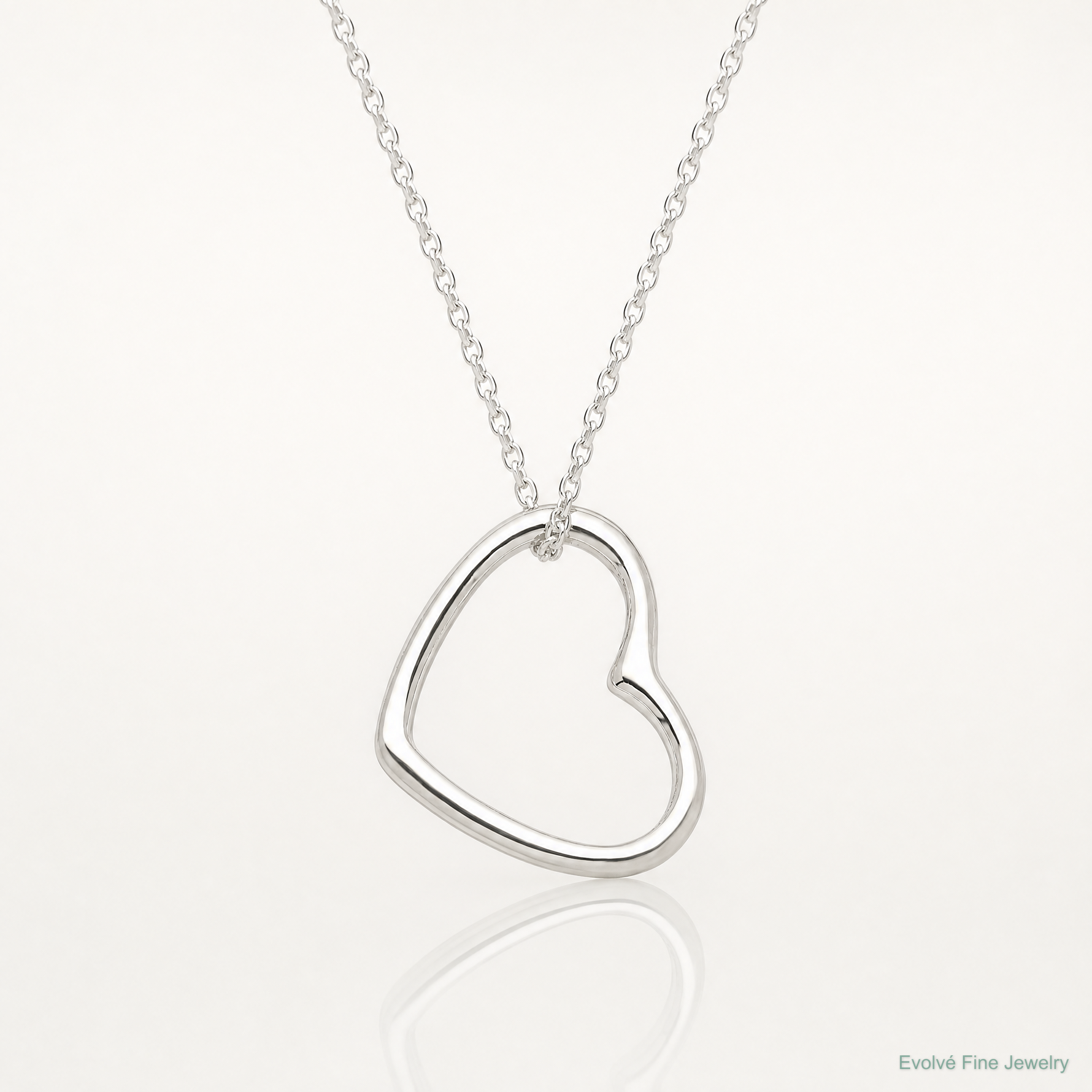 Sterling Silver Heart 14 IN w/2 In EXT Necklace - Lifestyle View
