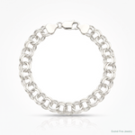 Sterling Silver 7.6mm Double Link Charm Bracelet - Lifestyle View