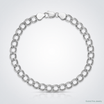 Sterling Silver Amore La Vita Rhod-pl 6mm Double Link Charm Bracelet - Lifestyle View