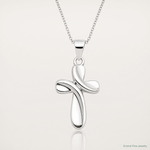 Sterling Silver Rhodium-plated Cross Necklace - Lifestyle View