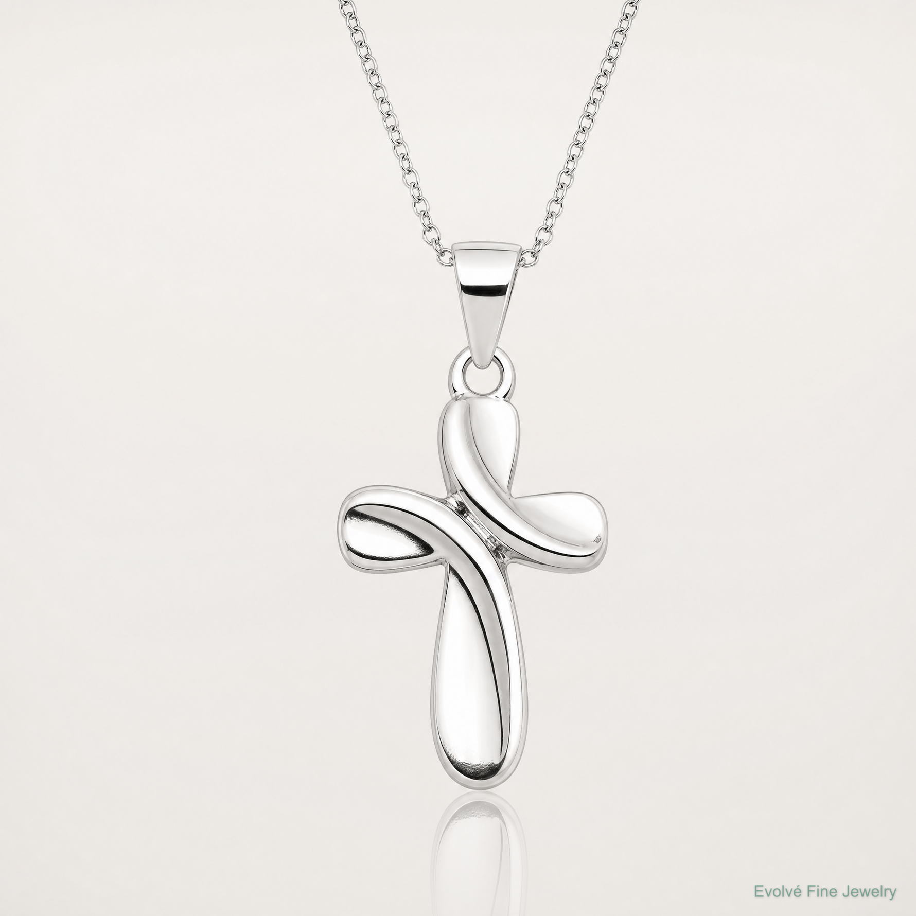 Sterling Silver Rhodium-plated Cross Necklace - Lifestyle View